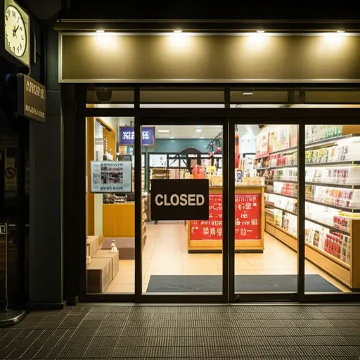商店在晚上9点关门。