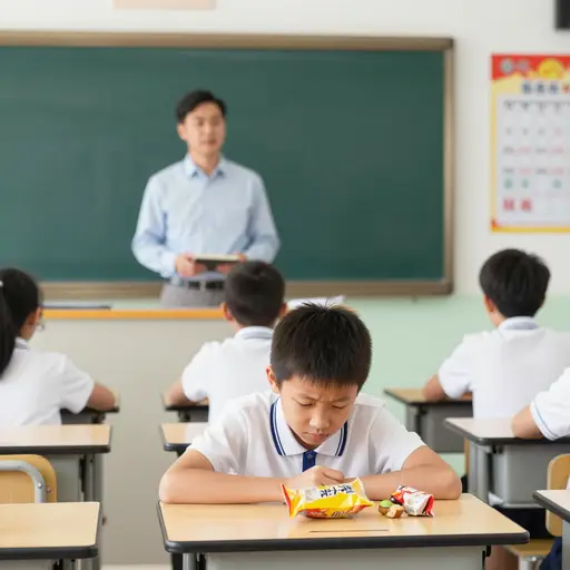 根据规定，你不能在课堂上吃东西。