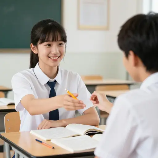 “我可以借你的铅笔吗？”“当然可以。”