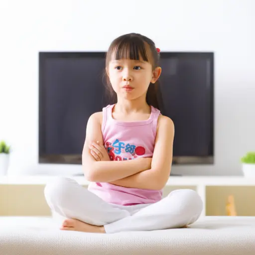 我的妹妹因为不能看电视而生气了。