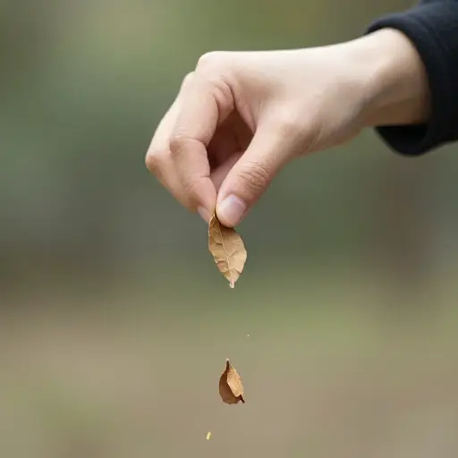 她用手指捏碎了干叶子。