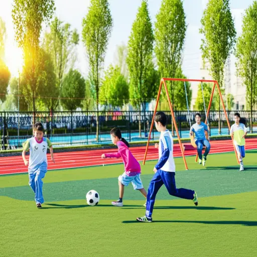 孩子们可以在操场上自由玩耍。