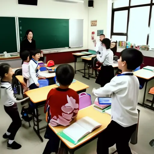 孩子们在教室里突然吵闹起来，引起了一阵骚动。