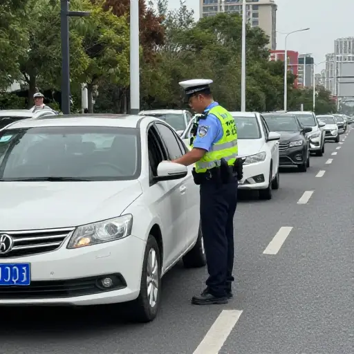警察对车辆进行了随机检查。