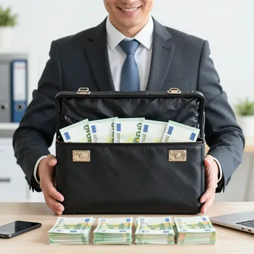他收到了三百万欧元的奖金。