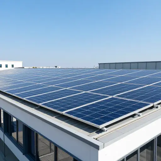 新建筑使用太阳能板发电。