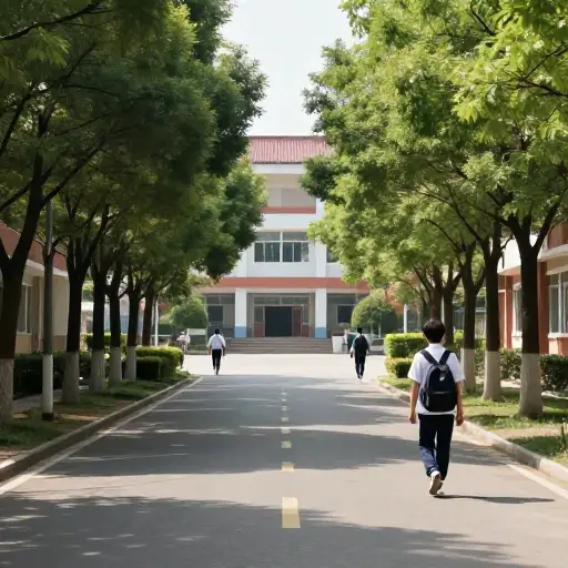 到学校只有一小段路。