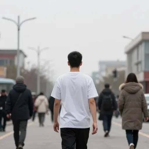 天气很冷，然而他还是决定穿短袖出门。