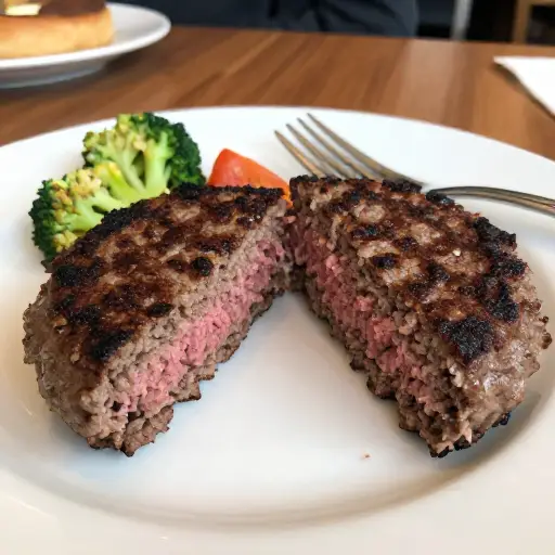 请把汉堡肉饼煎到全熟。