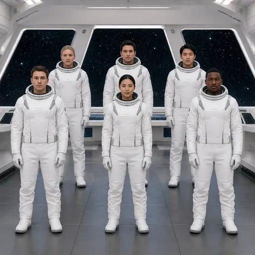 这艘宇宙飞船可以容纳六名宇航员。