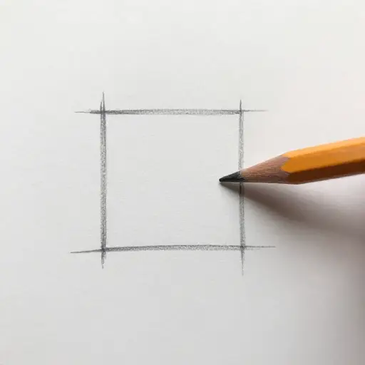首先画一个正方形。