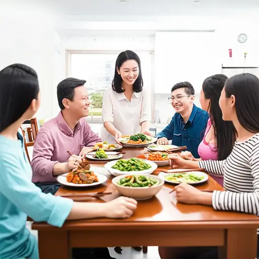 她经常在家款待同事，准备丰盛的晚餐。