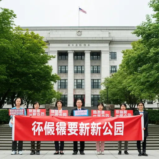 居民们起诉市议会要求修建新公园。