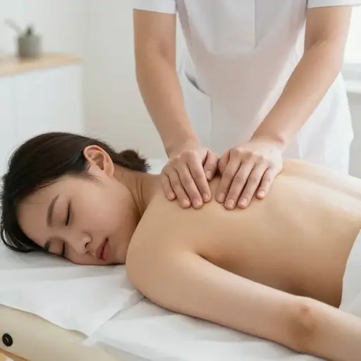 治疗师通过施加手动的压力来放松肌肉。
