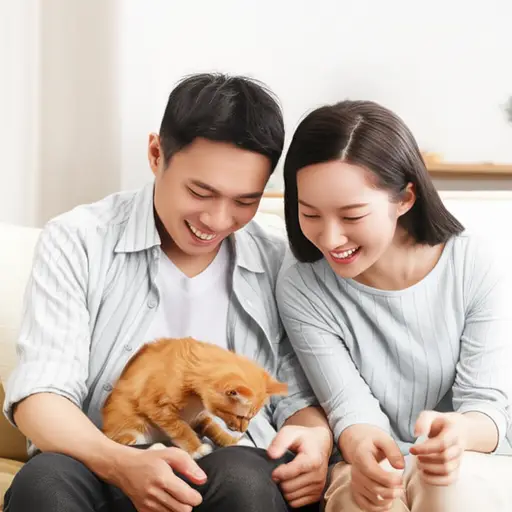 他们决定给收养的小猫取名为'幸运'。