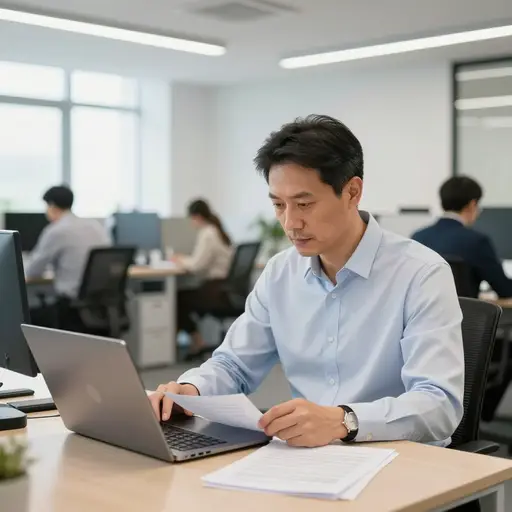 我爸爸在银行工作。