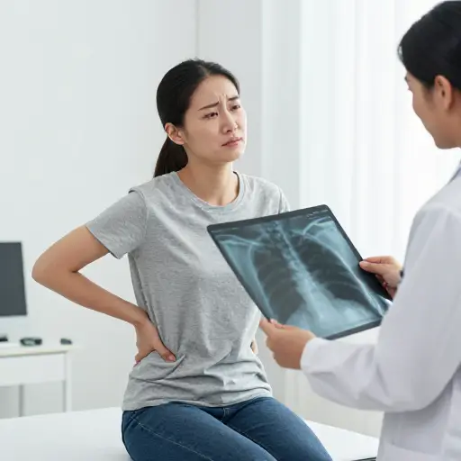 她被诊断出腰部有椎间盘突出。