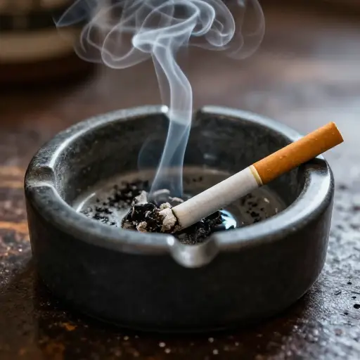 刚熄灭的香烟气味令人难以忍受。