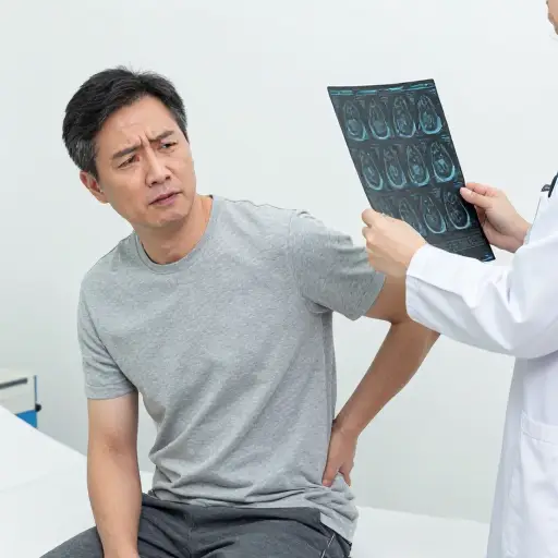 他被诊断出患有椎间盘突出。