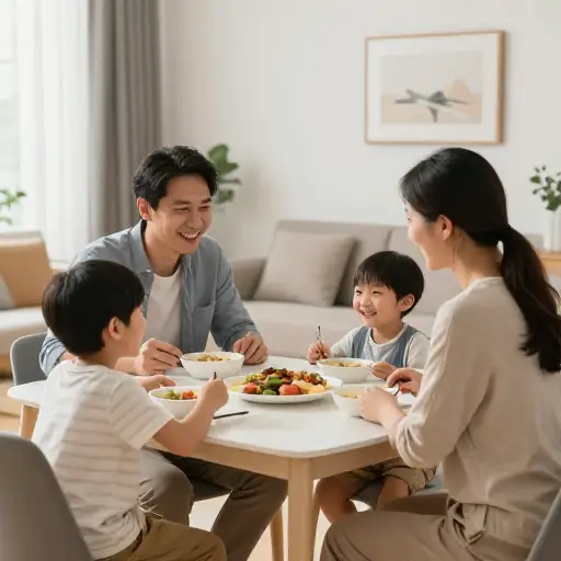 争吵过后，这家人努力恢复家庭的和睦。