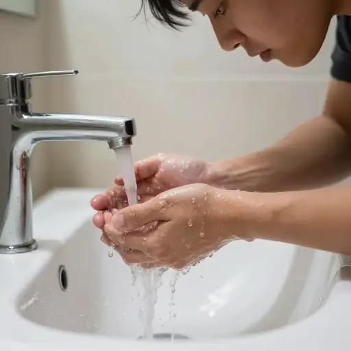 我每天洗手很多次。