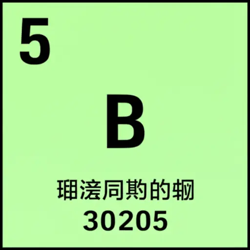 元素周期表上，B代表硼元素。