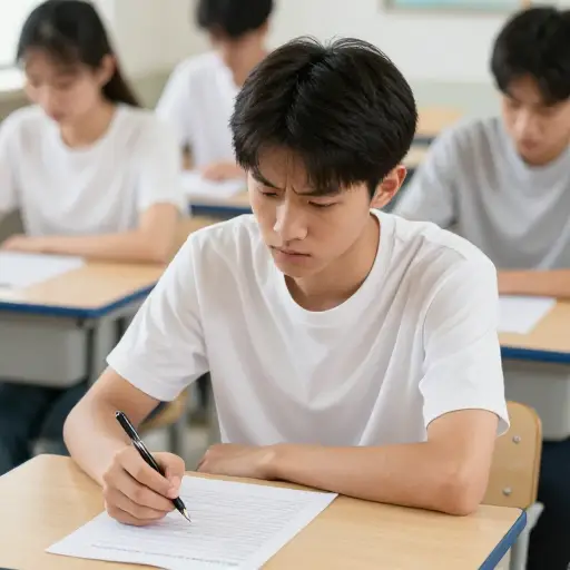我有点紧张，因为这是我第一次参加大学入学考试。