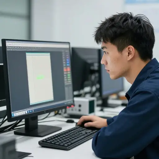 技术人员检查了显示器是否有显示问题。