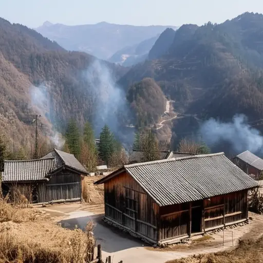 这个偏远的小村庄是文明在山区的前哨站。