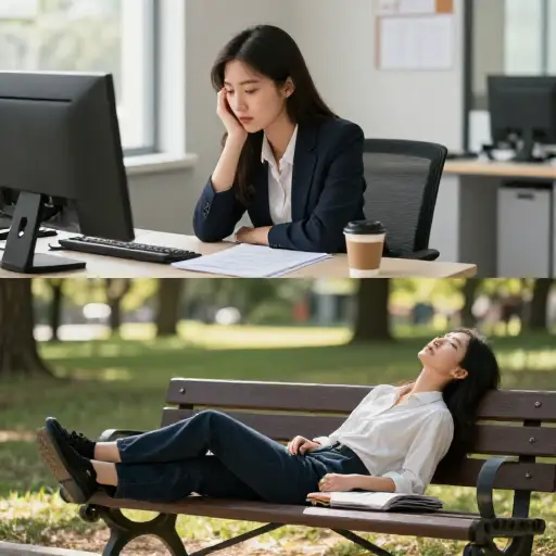 她需要实现更好的工作与生活平衡。换句话说，她应该少工作，多放松。