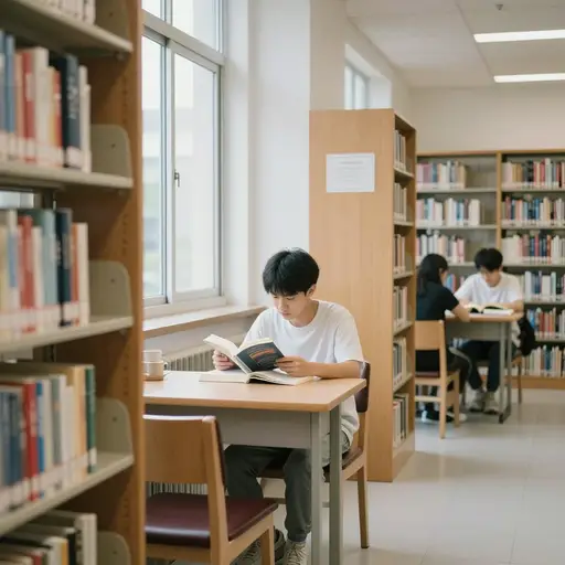 两个学生在图书馆，其余的在教室。