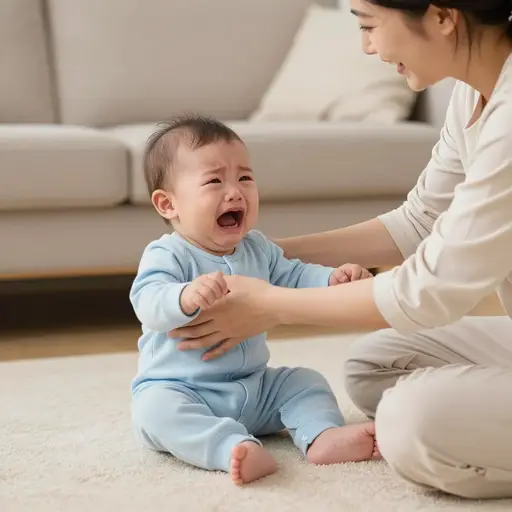 那个婴儿哭着找她的妈妈。