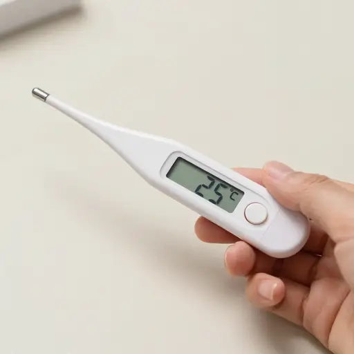 我的温度计显示25度。