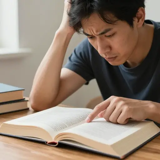 这本书里很多词他都不懂。