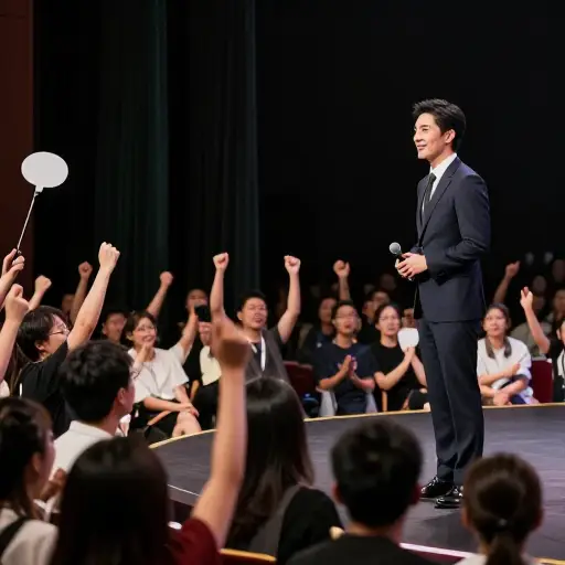 面对观众的激烈提问，主持人依然镇定自若