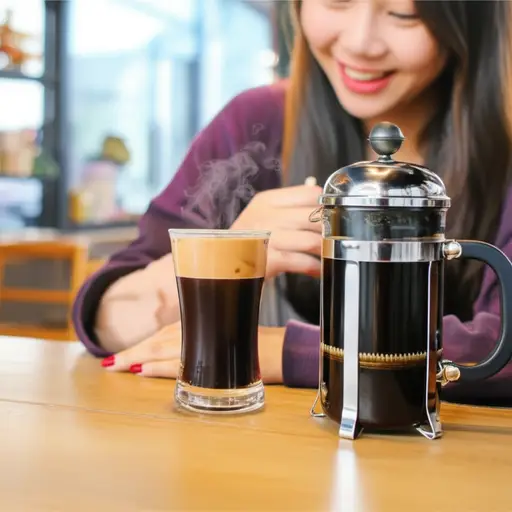 我喜欢在咖啡店点一杯法式咖啡。