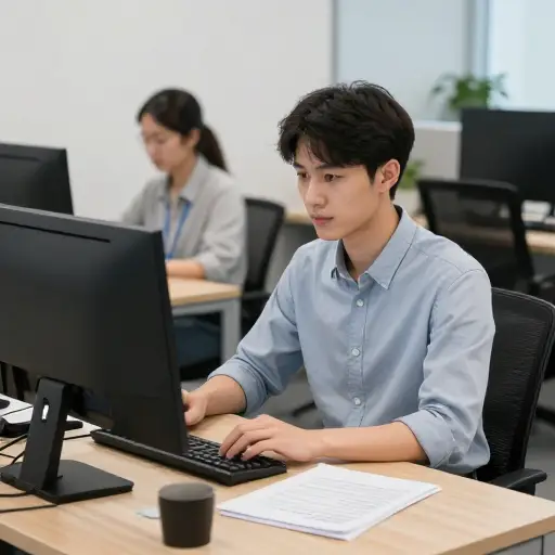 办公室的低级别员工处理日常事务。