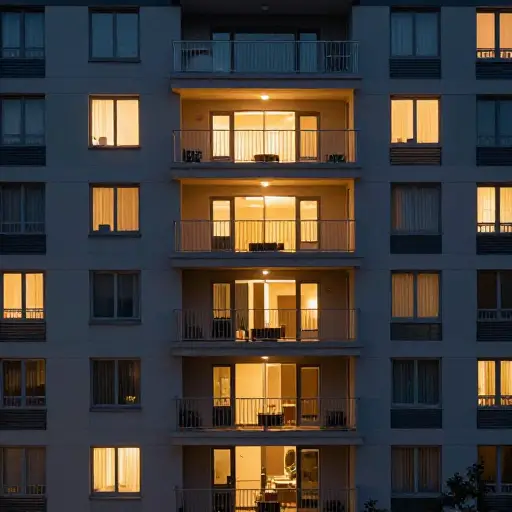 我住在这栋楼的五楼。