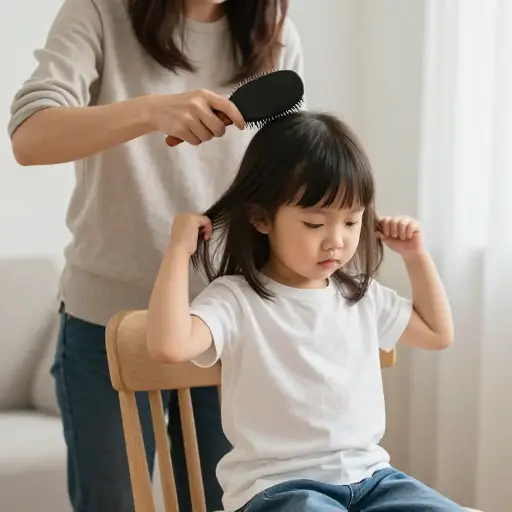 如果你不保持不动，我就没法给你梳头。