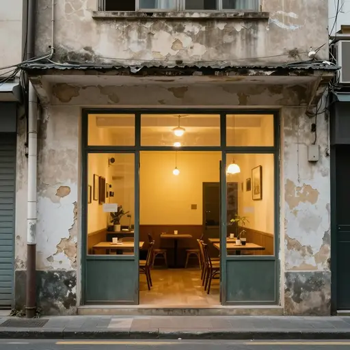 这家酒店从街上看起来很破旧，但内部很好。