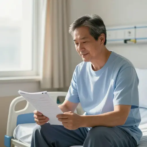 经过治疗后，他的健康状况有了轻微改善。