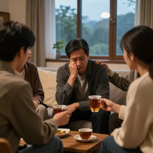朋友们经常用他们的陪伴安慰失去亲人的家庭。