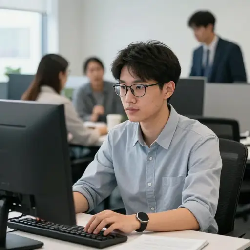 我的新同事是个安静的人。