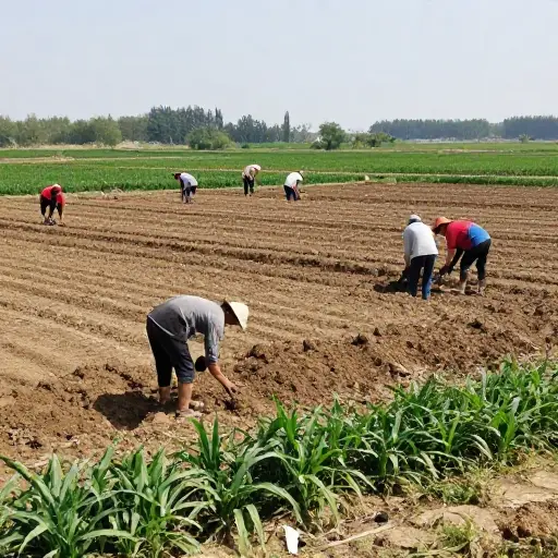 农民们把贫瘠的田地变成了肥沃的土地。