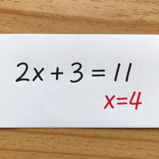 在方程 2x + 3 = 11 中，x 等于 4。