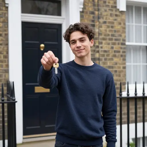 他在伦敦租了一间公寓。