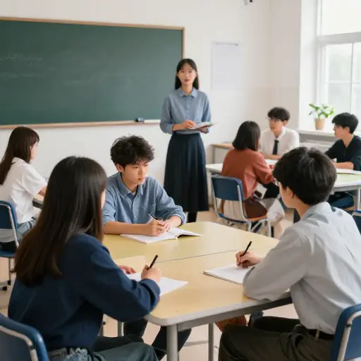 学生们根据能力被分到不同的小组。
