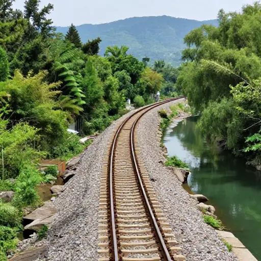 风景优美的小凑线沿着养老川行驶。