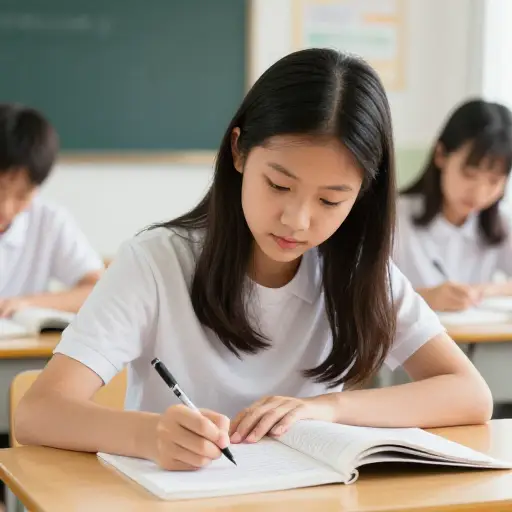 她是一名优秀的学生。