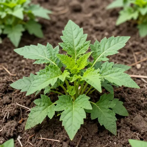 植物在松软的土壤中茁壮成长。